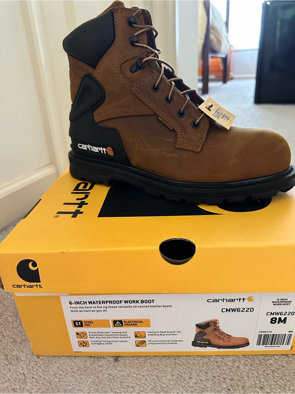 New with tags HERITAGE WATERPROOF 6" STEEL TOE WORK BOOT